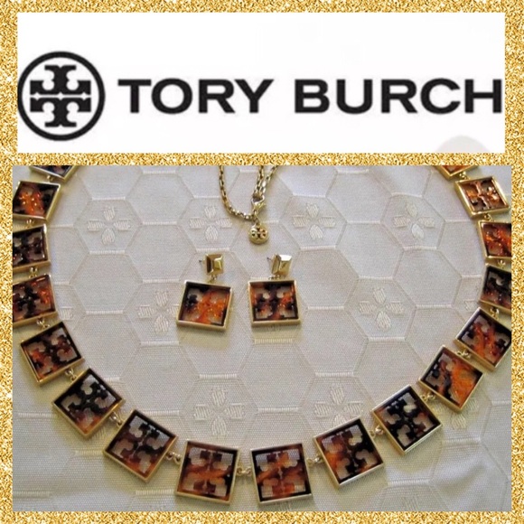 RARE Tory Burch Set “Tortoise” Necklace+Earrings - Picture 8 of 8